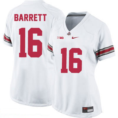 Ohio State Buckeyes Women's J.T. Barrett #16 White Authentic Nike College NCAA Stitched Football Jersey ZS19B77QR